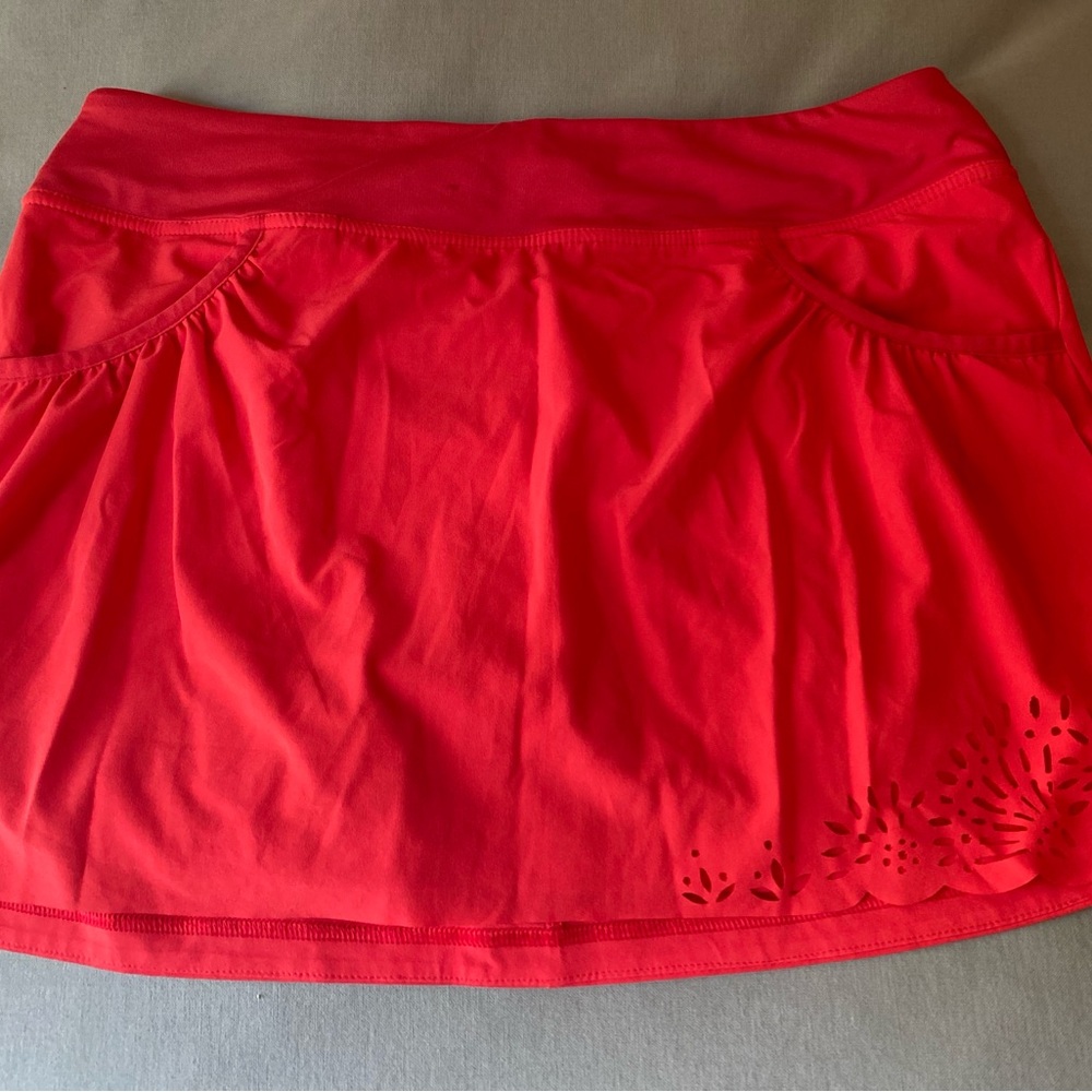 Athleta Red Bubble Mini Skirt for Casual Wear